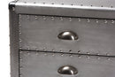 Mari French Industrial Silver Metal 5-Drawer Accent Storage Cabinet Baxton