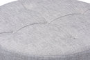 Variel Light Gray Fabric Upholstered Natural Wood Cocktail Ottoman Baxton