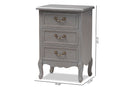 Gould Gray 3-Drawer End Table Baxton