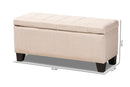 Radley Beige Fabric Upholstered Storage Ottoman Baxton