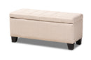 Radley Beige Fabric Upholstered Storage Ottoman Baxton