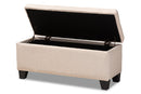 Radley Beige Fabric Upholstered Storage Ottoman Baxton