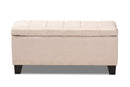 Radley Beige Fabric Upholstered Storage Ottoman Baxton