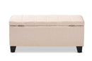 Radley Beige Fabric Upholstered Storage Ottoman Baxton