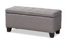 Radley Gray Fabric Upholstered Storage Ottoman Baxton