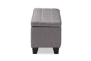 Radley Gray Fabric Upholstered Storage Ottoman Baxton