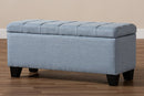 Radley Light Blue Fabric Upholstered Storage Ottoman Baxton