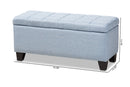 Radley Light Blue Fabric Upholstered Storage Ottoman Baxton