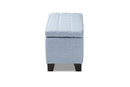 Radley Light Blue Fabric Upholstered Storage Ottoman Baxton