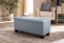 Radley Light Blue Fabric Upholstered Storage Ottoman Baxton