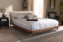 Tilde Light Beige Fabric Upholstered Wood Full Size Platform Bed Baxton