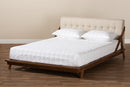 Tilde Light Beige Fabric Upholstered Wood Full Size Platform Bed Baxton