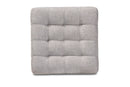 Sonore Greyish Beige Fabric Upholstered Tufted Cube Ottoman Set of 2 Baxton