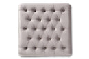 Delaire Gray Velvet Fabric Upholstered Button Tufted Cocktail Ottoman Baxton