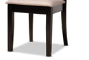 Harena Sand Fabric Upholstered and Dark Brown 5-Piece Dining Set Baxton