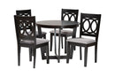 Paloma Modern Gray and Dark Brown 5-Piece Dining Set Baxton
