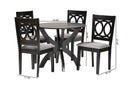 Morigan Modern Gray and Dark Brown 5-Piece Dining Set Baxton