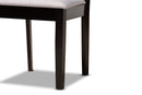 Winton Gray Fabric Upholstered and Dark Brown 5-Piece Dining Set Baxton