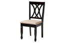 Amira Modern Sand Fabric and Dark Brown 5-Piece Dining Set Baxton