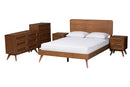 Castello Walnut Brown Full Size 5-Piece Bedroom Set Baxton