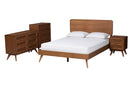 Castello Walnut Brown Queen Size 4Pc Bedroom Set Baxton