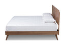 Farrah Walnut Brown King Size Platform Bed Baxton