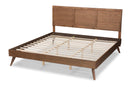 Farrah Walnut Brown King Size Platform Bed Baxton