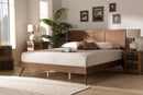Farrah Walnut Brown King Size Platform Bed Baxton