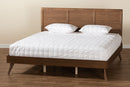 Farrah Walnut Brown King Size Platform Bed Baxton