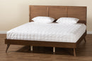 Aislin Walnut Brown King Size Platform Bed Baxton