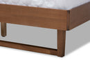 Simone Light Gray Fabric Ash Walnut Full Size Platform Bed Baxton