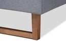 Sedona Dark Gray Fabric Ash Walnut Brown Full Size Platform Bed Baxton