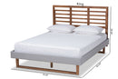 Jasper Light Gray Fabric Ash Walnut Brown Full Size Platform Bed Baxton