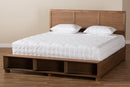 Svante Ash Walnut Brown King Size 4-Drawer Platform Storage Bed w/Shelves Baxton