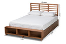 Harlow Ash Walnut Brown 4-Drawer King Size Platform Storage Bed Baxton