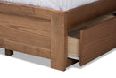 Elise Ash Walnut Brown Full Size 3-Drawer Platform Storage Bed Baxton