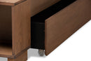 Burma Ash Walnut Brown King Size 4-Drawer Platform Storage Bed w Shelves Baxton