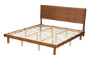 Sinclaire Ash Walnut King Size Platform Bed Baxton