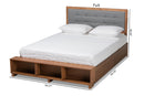 Elsie Dark Grey/Ash Walnut 4-Drawer King Size Platform Storage Bed Baxton