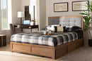 Spuma Dark Gray Fabric Ash Walnut Brown Full Size 3-Drawer Platform Storage Bed Baxton