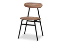 Romina Brown Wood Finished Matte Black Frame 5-Piece Dining Set Baxton