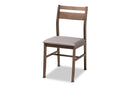 Nadira Gray Fabric Upholstered Dark Walnut-Finished 5-Piece Wood Dining Set Baxton