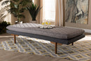 Hermes Two-Tone Gray Fabric Upholstered Walnut Daybed Baxton