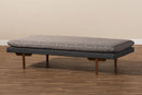 Hermes Two-Tone Gray Fabric Upholstered Walnut Daybed Baxton