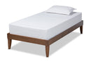 Prescott Walnut Brown Finished Twin Size Platform Bed Baxton