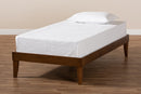Prescott Walnut Brown Finished Twin Size Platform Bed Baxton
