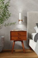 Melbourne 2 Drawers Small Nightstand, Acorn Alpine