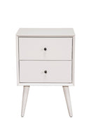 Melbourne 2 Drawer Nightstand, White Alpine