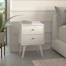 Melbourne 2 Drawer Nightstand, White Alpine