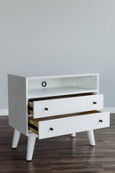 Melbourne 2 Drawers Large Nightstand, White Alpine